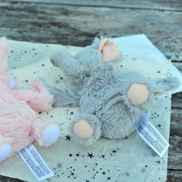 Bundle of two Warmers Two Hugging Love Plush Animals Elephants For a Neck - Picture 3 of 7